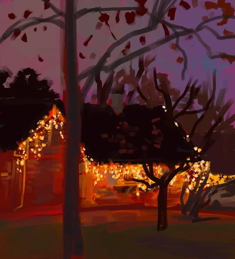 Christmas Lights painting
